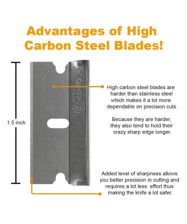 CANOPUS Single Edge Industrial Razor Blades - Made in USA - Heavy Duty Straight Edge Razors - Box & Carton Cutter Replacement Blades - Glass & Paint Scraper Razor Blades - 100 Count - Buy Online on GoSupps.com