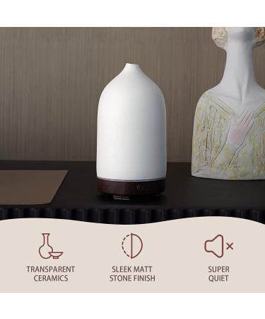 Gooamp 100ML Ceramic Diffuser with 7 Color Lights and Auto Shut Off Deep Wood Grain Base, Ideal for Aromatherapy in Home, Office, and Room - Buy Online on GoSupps.com