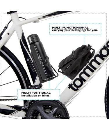 R.M.Stone Bike Bottle Holder Pro Set with Thermos and Additional Cage Mount - Adjustable, Anticorrosive, 16 oz Thermos included - Buy Online on GoSupps.com