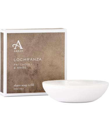 Arran Sense of Scotland Lochranza Moisturising Vegetable Oil Shaving Soap Refill for Men (100g/3.5oz) Woody Patchouli and Vetiver Enhanced with Fresh of Lemon and Grapefruit 100 g (Pack of 1)