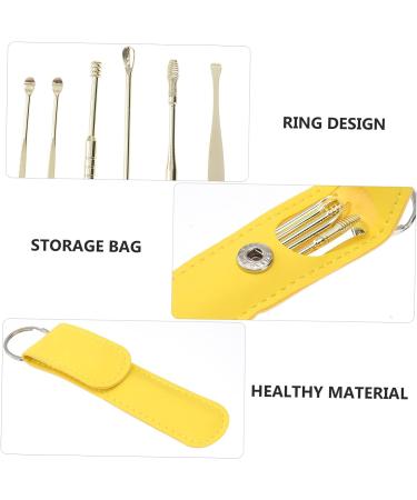 DOITOOL 3 Sets Ear Picking Tool Silicone Remover Earwax Removal Kit - Stainless Steel Ear Picks - Golden - 11.5X2.7X1cm - 3pcs - Buy Online on GoSupps.com