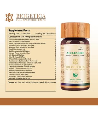 Biogetica Alclearize Tablets 100% Natural Vegan Promote Immunity Healthy Skin Non-GMO Ayurvedic 120 Tablet - Buy Online on GoSupps.com