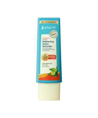 Pilgrim 5% Vitamin C Gel Sunscreen SPF 60 PA++++ | Ultra Light Broad Spectrum UVA UVB Protection with Kakadu Plum | Non Greasy Daily Face Sunscreen for All Skin Types | 1.52 Fl Oz (45ml)