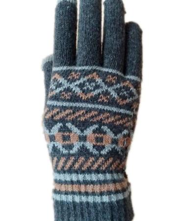 Healifty 1 pair Men's Warm Full Finger of Knitted Printed Yarn Grey Woolen Gloves - Buy Online on GoSupps.com