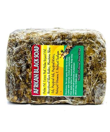 Grand Parfums Raw African Black Soap - Face & Body Wash 1 Lb Organic Beauty Bar - Pure & Natural Ingredients - Authentic Quality Imported from Ghana Distrib (1-1 Lb Bar)