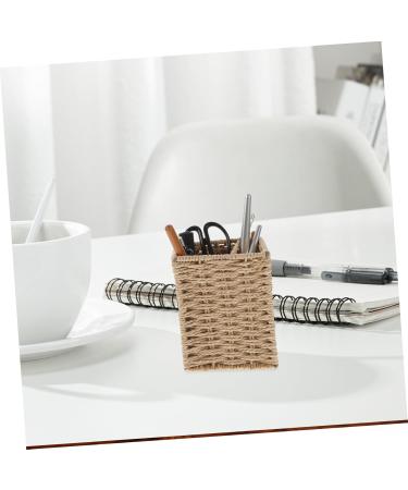 ABOOFAN Cardboard Woven Storage Box Basket - Desk Waste Bin & Wicker Pen Holder for Office Organization - Buy Online on GoSupps.com