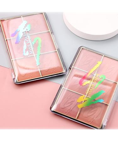 Paminify 6 Colors Matte Mineral Blush Palette for Contouring and Highlighting with Marble Brush - Bright Shimmer for Cheeks, Lips, and Eyes - Buy Online on GoSupps.com