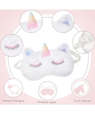 6 Pcs Kids Unicorn Sleep Mask Set - Soft Plush Blindfold for Girls - Ideal for Travel, Nap & Night Sleep - Buy Online on GoSupps.com