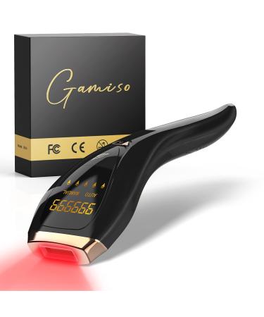 Gamiso IPL Hair Removal for Women and Men - At-Home Permanent Hair Remover Device Painless on Legs Arms Bikini line Facial Chin Armpits Back, Unlimited 999,999 Flashes Black