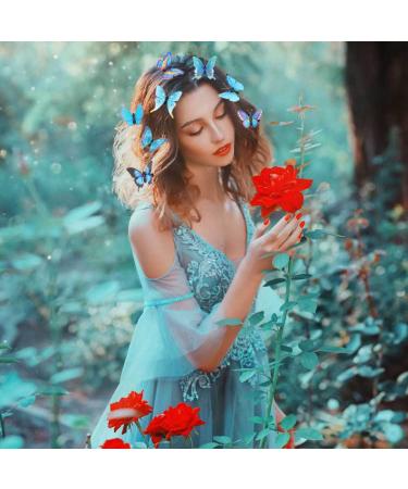 Bartosi Blue Butterfly Hair Clips - Pack of 20 Decorative Bobby Pins for Women and Girls - Buy Online on GoSupps.com