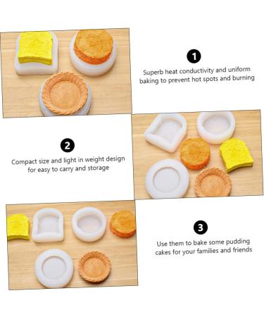 Milisten 4 Pcs Cake Mold Ice Cream Biscuit Silicone Soap Making Molds Molde De para Resina Chocolate Molds Cookie Cake Creative Baking Molds Aroma Silica Gel Cake Pie Muffin White Whitex2pcs 9X8X2.6CMx2pcs - Buy Online on GoSupps.com