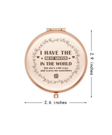 Muminglong Frosted Compact Mirror - Sister's Birthday & Christmas Gift Idea - Best Sister Engraved - Rose Gold - Buy Online on GoSupps.com