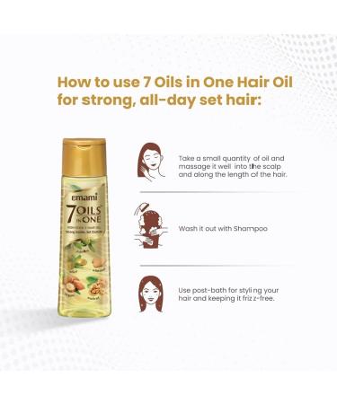 Emami 7-in-1 Hair Oil | Ayurvedic Natural Herbs for Hair Repair & Scalp Nourishment | Strong Healthy Hair | 3.38 Fl Oz/100ml - Buy Internationally - Buy Online on GoSupps.com