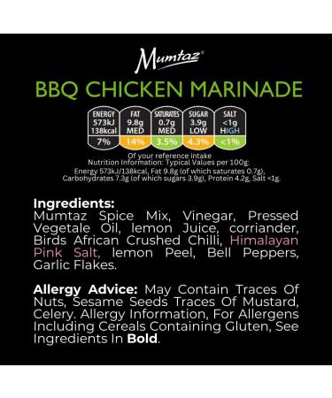 Mumtaz BBQ CHICKEN Marinade Sauce - Pack of 6x500g 15 Minute Magic Marinade Medium Spiced BBQ-Grill-Roast-Stir or Air fry All Natural Ingredients Gluten Free Vegan Friendly. - Buy Online on GoSupps.com