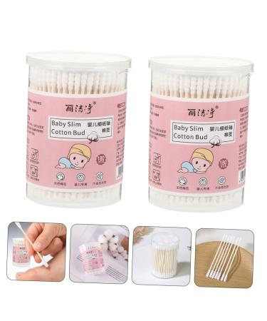 Organic Cotton Baby Swabs - Beavorty 2 Boxes - 7.3X0.4X0.4CM - White - Household Cleaning Tool for Baby and Home - Buy Online on GoSupps.com