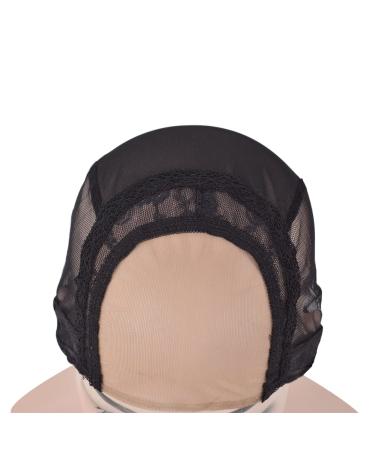 Buy 2-Pack 4x4 Inch U-Part Swiss Tip Wig Caps - Adjustable Straps for Wig Production | Medium Black (54cm) - Buy Online on GoSupps.com
