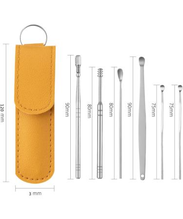 Innovative Spring Earwax Cleaner Tool Set - Ear Wax Removal Tool Ear Curette Ear Wax Remover Tool with Storage Box (B-Yellow) - Buy Online on GoSupps.com