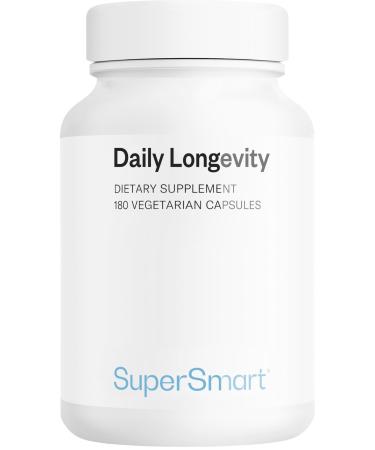 Daily Longevity - Compl ment Alimentaire Anti- ge Tout-En-Un - nergie et Long vit Cellulaire - PQQ CoQ10 NAC Querc tine Fis tine Trans-Resv ratrol - 180 G lules V ganes - SuperSmart