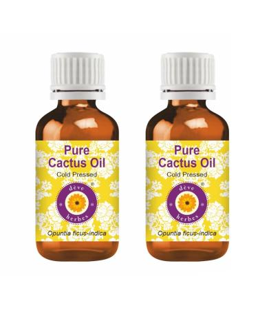 Deve herbes Pure Cactus Oil (Opuntia ficus-indica) Cold Pressed Pack of Two 100mlx2 (6.76 oz) 3.38 Fl Oz (Pack of 2)