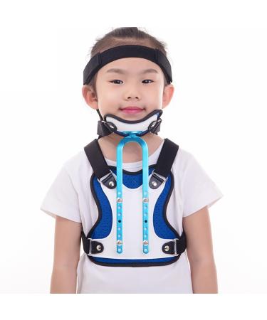 Chest Neck Fixation Brace with Jaw Rest and Pillow Rest Kids Cervical Thoracic Orthosis Tightness and Height Adjustable Easy to Detachable and Clean