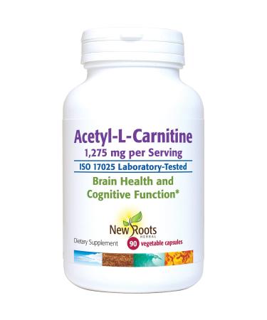 NEW ROOTS HERBAL Acetyl-L-Carnitine 1 275 mg 90 Vegetable Capsules | Amino Acid for Brain Health & Cognitive Function