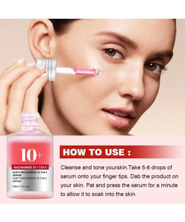 Niacinamide 10 + TXA 4 Serum Hyaluronic Acid Tranexamic acid Facial Serum for Glass Skin Clarifying Radiant Complexion with Natural Color Korean Skin Care (30ml /1.01 fl.oz) - Buy Online on GoSupps.com