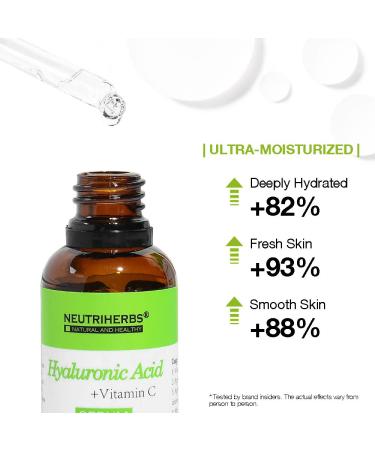 Neutriherbs Hyaluronic Acid Serum - Lightweight Hydrating Facial Serum for Oily & Acne-Prone Skin (30ml) - Rapidly Moisturizes & Revitalizes Dehydrated Skin - Buy Online on GoSupps.com