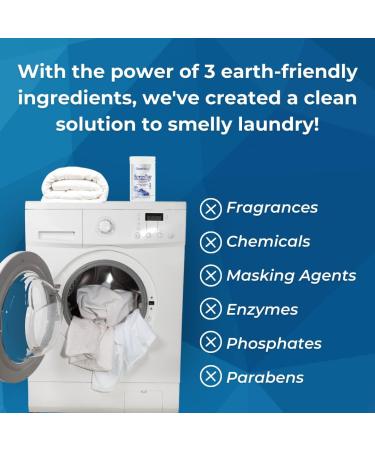Odor Remover Laundry Additive 30 Loads Powder | Eliminate Strong Smells: Smoke Chemicals Pet Odors | Unscented & Non-Toxic - Buy Online on GoSupps.com