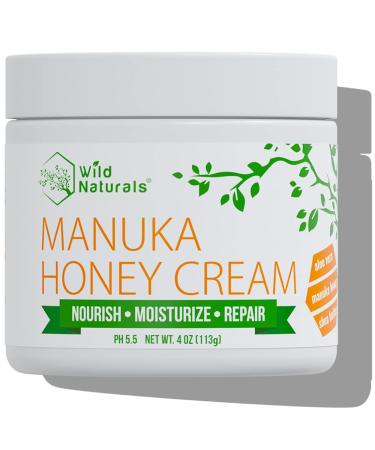 Manuka Honey Cream Moisturizer for Dry Skin - Soothing Body and Face Moisturizer - Moisturizing Cream and Itchy Skin Relief for Sensitive and Eczema Prone Skin - Manuka Honey Lotion for Redness Relief 4 Ounce (Pack of 1)