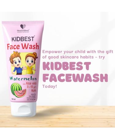 Kids Multivitamin Face Wash - Natural & Non-Toxic Organic Watermelon for Sensitive Skin | 100ml Tear Free Paraben & SLS Free - Buy Online on GoSupps.com