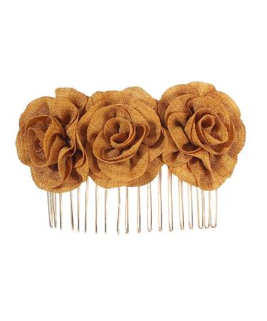 DRESSOOS Hairclips Barrettes Hair Clip for Women Hair Claw Clips for Women Metal Hair Clips Women's Hair Clips Decorative Hair Clips for Women Flower Hair Clip Earth Tones Decorate Bride