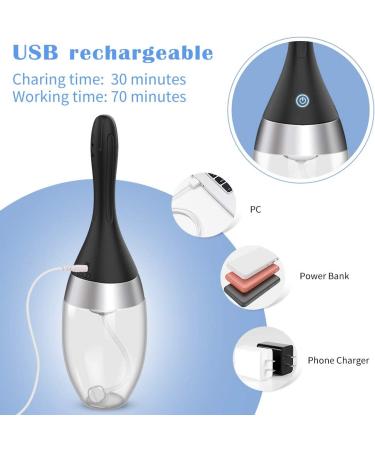 Adorime Automatic Enema Bulb - Rechargeable Douche Kit with 3 Intensity Modes, Anti Back-Flow Design - Private Hygiene Silicone Cleaner - 12oz - Buy Online on GoSupps.com