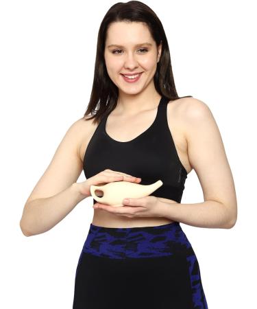 Premium Grade Ceramic Neti Pot for Sinus Relief - Dishwasher Safe - Cream Color - 225 ml Capacity - Buy Online on GoSupps.com
