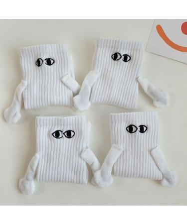 Magnetic Suction 3D Couple Socks | Funny Novelty Hand In Hand Design | One Size Black + White - Buy Online on GoSupps.com