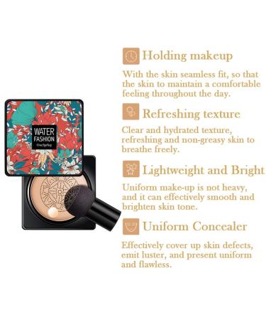 Mushroom Head Air Cushion CC Cream - Waterproof Foundation & Moisturizing Concealer (Ivory White) for Flawless Skin | Shop Internationally - Buy Online on GoSupps.com