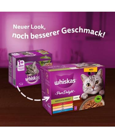 Whiskas 1+ Cat Food Mixed Selection in Jelly - 12x85g Packs | Premium Wet Food for Adult Cats | High-Quality Ragu | International Shipping - Buy Online on GoSupps.com