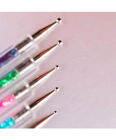 5pcs Double Ended Nail Art Brush Set - Dotting Drawing & Painting Tools for Perfect Nail Designs | International Shipping - Buy Online on GoSupps.com