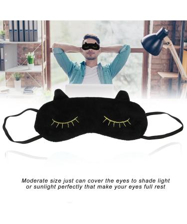 Cat Cartoon Eye Cover Sleeping Mask - Soft Cotton Blindfold for Light Blocking and Puffy Reduction Black - Buy Online on GoSupps.com