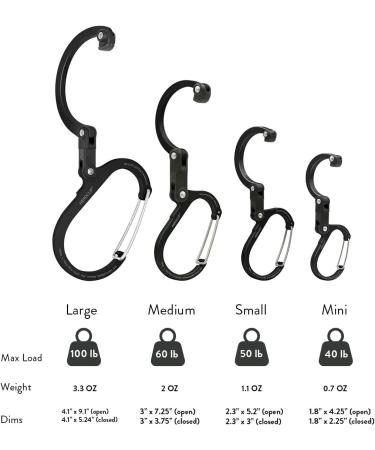 GEAR AID HEROCLIP Medium Snap Hooks - Perfect for Camping Backpacking Travel & Garage Organization | International Shipping - Buy Online on GoSupps.com