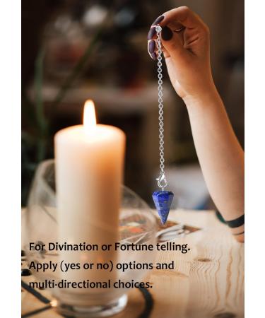 Xiannvxi 6pcs Crystal Pendulum Set - Amethyst Rose Quartz Obsidian Lapislazuli & More | Spiritual Reiki Accessories for Energy Work - Buy Online on GoSupps.com