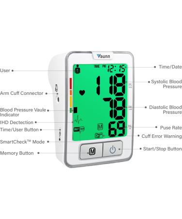 Vaunn Medical Automatic Blood Pressure Machine with Large Cuff | Digital Upper Arm Monitor 8.7-16.5 | vB100A - Buy Online on GoSupps.com