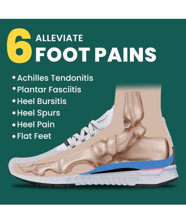 Plantar Fasciitis Heel Inserts - Welnove Arch Support Cushions for Foot Pain Relief Anti-Slip Orthotic Insoles for Flat Feet & Heel Spurs - Women s Size 6-10 Blue - Buy Online on GoSupps.com