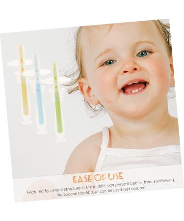 Minkissy 4-Piece Baby Toothbrush Set | Silicone Travel Toothbrush & Pet Toothbrush | Soft Fur Baby Mouth Cleaner for Newborns & Children - Buy Online on GoSupps.com