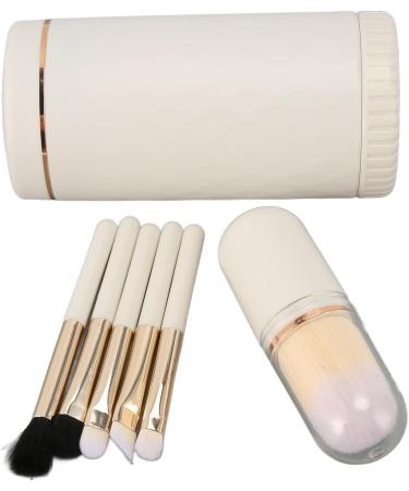 Makeup Brushes Set Travel Makeup Brush Set Portable Multifunctional Mirror Cap for Blending Foundations (white) - Buy Online on GoSupps.com