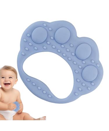 Silicone-Baby bite ring toddler bite ring-cute dog pfot-form-montessori toy bite ring |Food-like bump handjure hand-hand rings sensory exploration toys for Aizuoni Blau