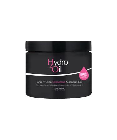 Hydro 2 Oil Unscented Massage Gel 23.7 fl oz - Water Dispersible Formula with Jojoba and Grapeseed Oil Enriched with Vitamin E 1 Count (Pack of 1)