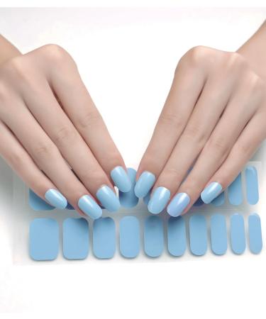TrueShei 20PC UV Gel Strips - Light Blue Self-Adhesive Nail Film & Stickers | Gellack Wraps for Gorgeous Nails - Buy Online on GoSupps.com