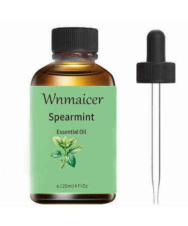Spearmint Essential Oil 4 Fl Oz -100% Pure - Spearmint Oil for Facial Hair Massage Aromatherapy Laundry Diffuser Hair DIY & Skin Care 120 ML Spearmint 4 Fl Oz (Pack of 1)