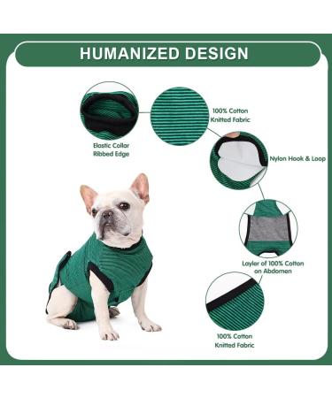 EMUST Dog Recovery Suit After Surgery Wear for Dogs Male Female Pet E-Collars Alternative Bandages Professional Dog Onesie for Surgery for Abdominal Wounds Weaning&Skin DiseasesNavy&Green Strip/XL XL Navy&Green Strip - Buy Online on GoSupps.com