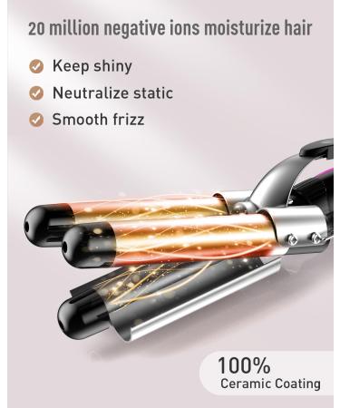 Lockenstab Set 5 in 1 - Professionelles Wave Eisen mit 3 F ssern Keramisch Temp.-Regulierung Schnelles Heizen Zubeh r inkl. Handschuh & Clips - Ideale Gro e Locken - Buy Online on GoSupps.com